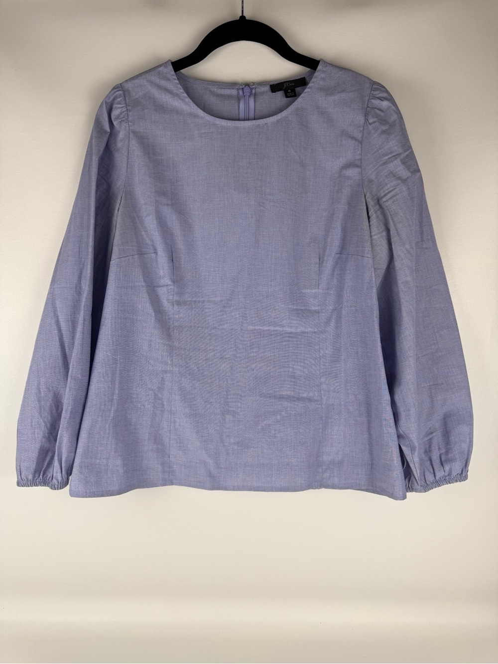 J.Crew Periwinkle Blue Chambray Puff Sleeve Blouse Size 6